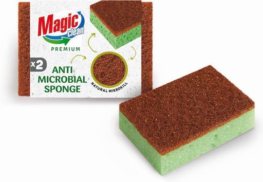 Magic Clean Kitchen Sponge Premium Antimicrobial 1 Piece 0-59292