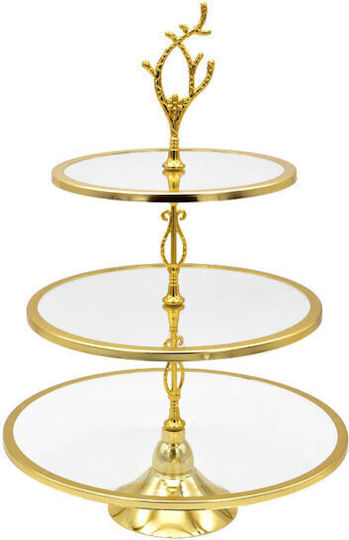 Metallic Three-Tier Cake Stand Gold Shade 20-25-30cm Trt330/829705 Kls-trt330-829705-gold