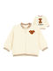 Kinder-Sweatshirt Strickjacke mit Kapuze Weiß