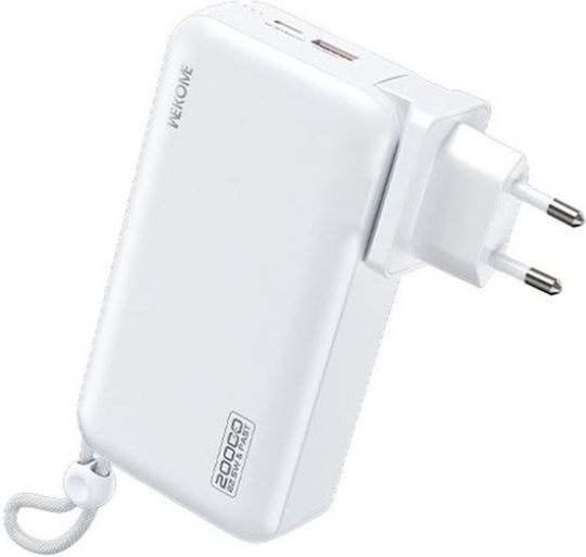 WK WP-119 Power Bank 20000mAh 22.5W με Θύρα USB-A και Θύρα USB-C Power Delivery Λευκό