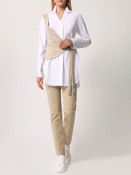 Boss Damen Capri Chino Hose Ecru
