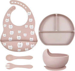 Queen Mother Set de hrănire din Silicon Roz 5buc