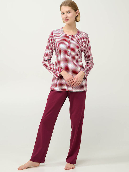 Vamp Winter Damen Pyjama-Set Red Beet