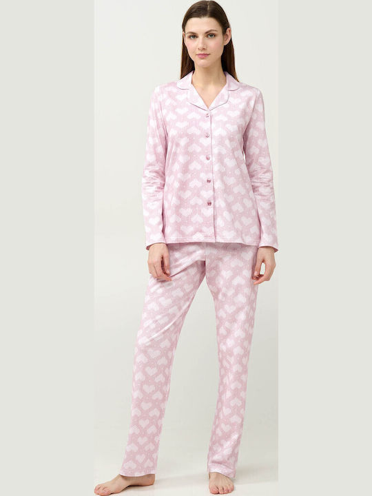 Vamp Winter Damen Pyjama-Set Rose