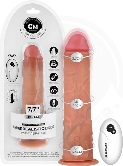Cock Miller Realistic Vibrator With Remote Control 19.5cm Flesh