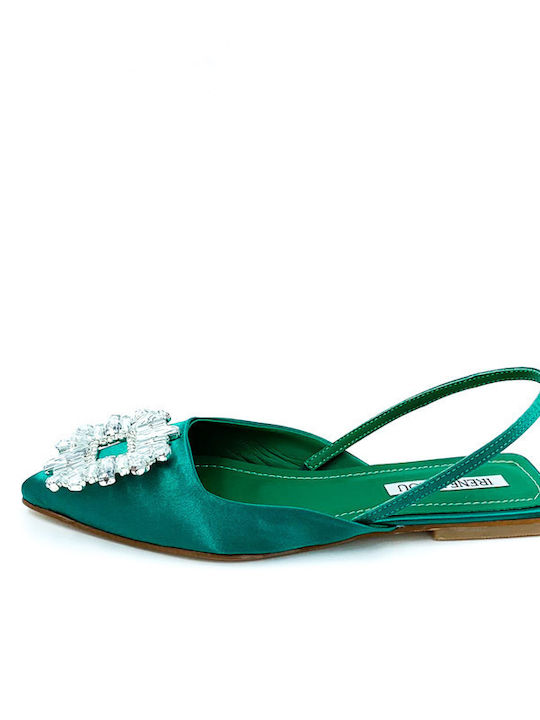 Irene Vilou Satin Damen Ballerinas in Grün Farbe Irene Vilou Satin Damen Ballerinas in Grün Farbe