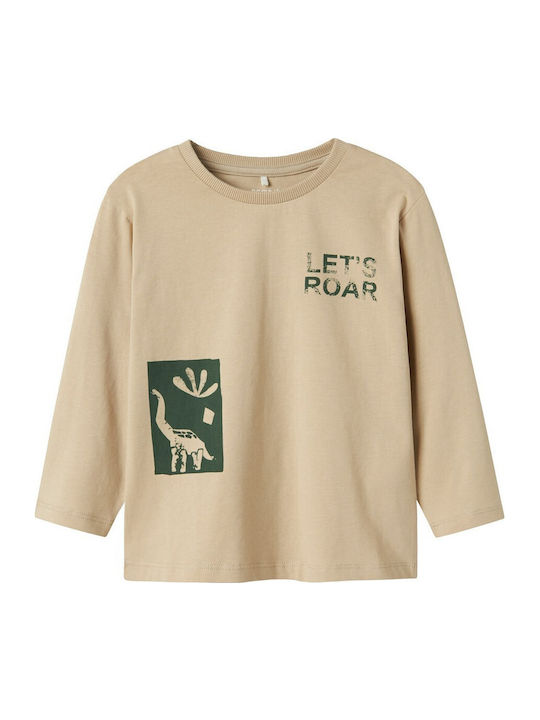 Name It Kids' Shirt Long Sleeve Beige Let' S Roar