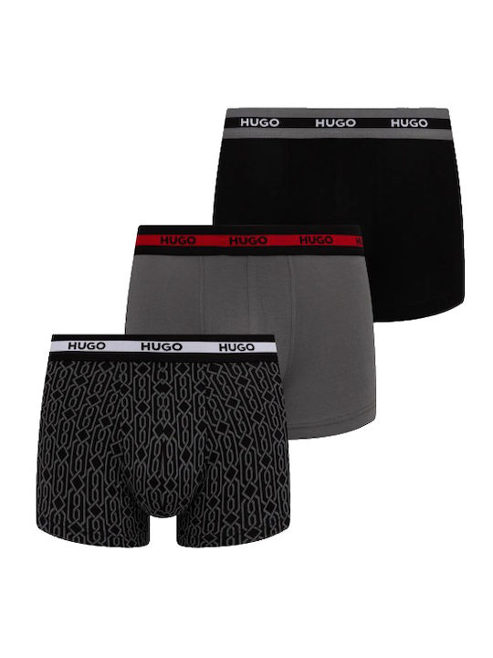 Men's Boxers Black-grey with Patterns 3Pack
