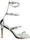 Silber Metallisch Gladiator Damen Sandalen