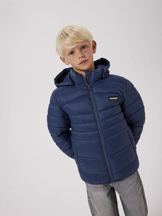 Name It Kinder Steppjacke Lang mit Futter Kapuze Blau 13241669