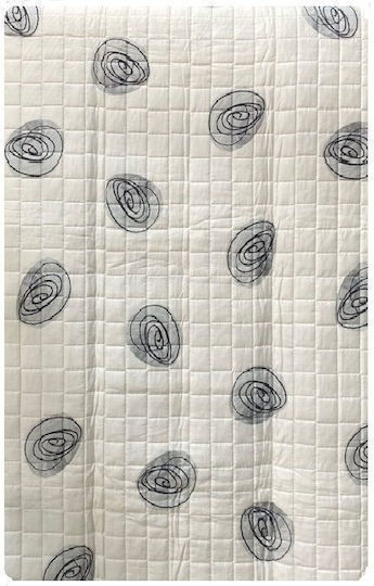 Limneos Κουβερλί Υπέρδιπλο Λευκό / Γκρι 230x250cm