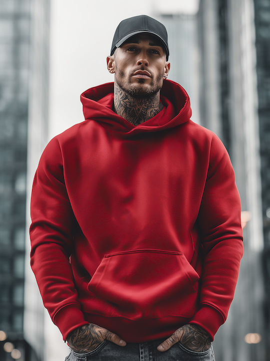 Panda Clothing Sweatshirt with Hood Red