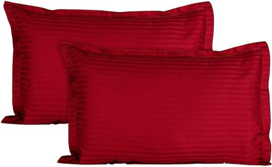 Kotonia Home Σετ Μαξιλαροθήκες με Φάσα Red 50x70εκ.