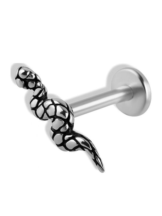 Nire Silberfarbener Stahl-Barbell-Ohrring