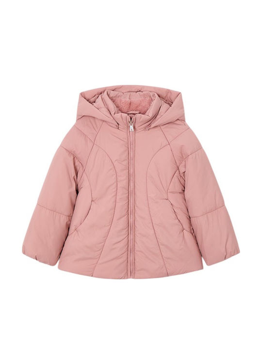 Mayoral Kids' Casual Jacket with Hood Soft Pink