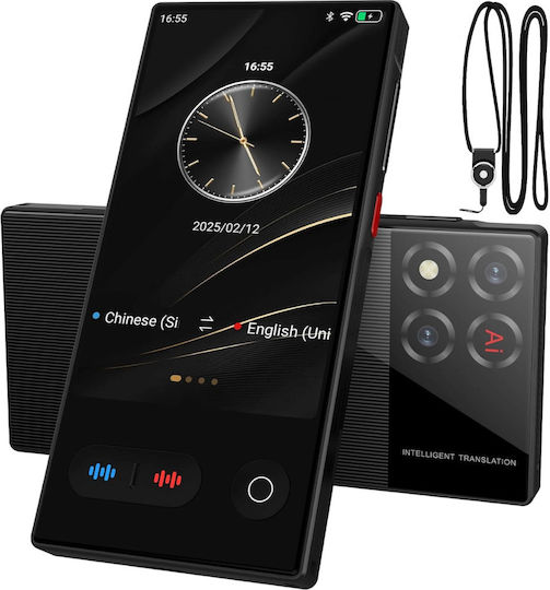 Smart Translator Ecran 4 Inch 5mp Wifi Bluetooth Ai Chatgpt Traducere Vocală În 148 De Limbi Online 19 Offline Traducere Foto Flash Ecran Tactil Carcasă Inclusă Negru
