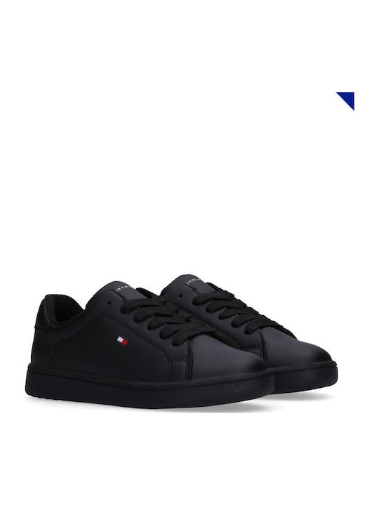 Cut Lace-Up Kids Sneakers Black