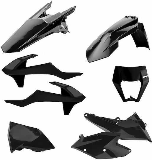 Polisport Motorrad Kunststoff-Set Schwarz 1Stück