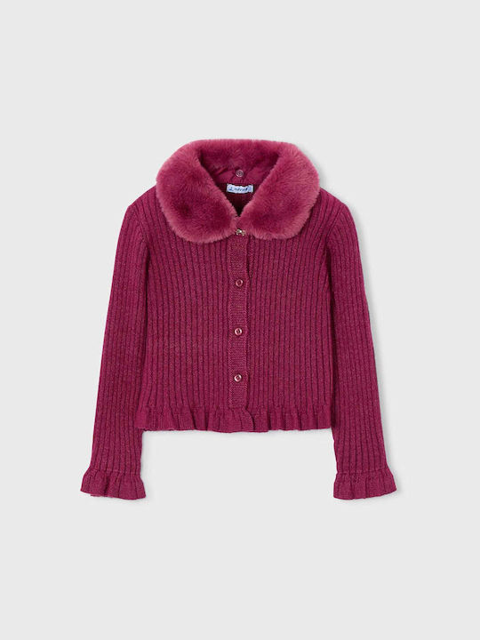 Mayoral Kids Cardigan Fur Bordeaux