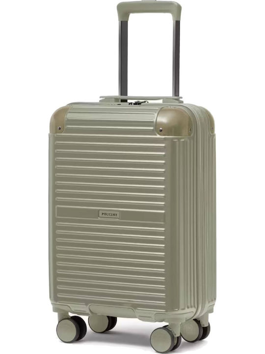 Puccini Travel Suitcase Cabin Hard Green with 4...