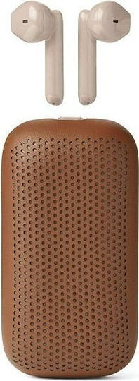 Lexon LA127 Earbud Bluetooth хендсфри Слушалки с Кутийка за Зареждане Camel