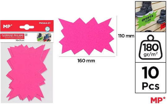 Price Labels In Bright Fluorescent Pink 160x110mm Mp Pn344-01 Pack Of 10 Pieces