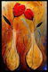 Olympus Diamond Painting "Red Flowers In Vases Abstract Art" Mosaic "Red Flowers Vases Abstract Art" 50x40