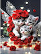 Olympus Diamond Painting "Three Kittens Fairy Wings Red Roses" Mosaic "Three Kittens Fairy Wings Red Roses" 50x40