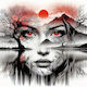 Olympus Diamond Painting Composite Work Art Combining Landscape Woman Portrait Elements Mosaic Composite Artwork Combining Landscape Female Portrait Elements 50x40