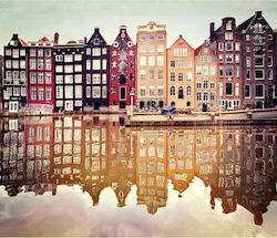 Olympus Diamond Painting "old Buildings Canals Amsterdam" Ψηφιδωτό Μωσαικό "παλιά Κτίρια Κανάλια Αμστερνταμ" 50x40