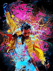 Olympus Diamantmalerei "Freddie Mercury Queen Sänger" Ψηφιδωτό Μωσαϊκό "Φρέντι Μέρκιουρι Τραγουδιστής Queen" 40x30