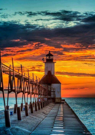 Olympus Diamond Painting "lighthouse St.joseph Michigan Usa" Ψηφιδωτό Μωσαικό "φάρος Κάπου Στις Ηπα" 40χ30