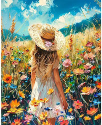 Olympus Diamond Painting "Girl in Flowers" Mosaic "Woman Estate Flowers" 50x40