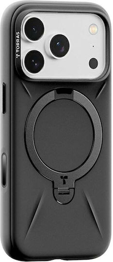 Torras Ostand Q3 Silikon Umschlag Rückseite Schwarz iPhone 18 Pro / 17 Pro