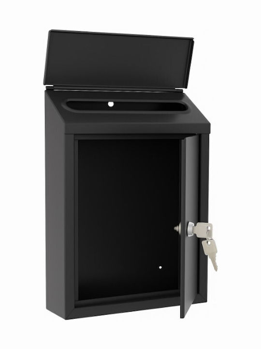 Galifas Außenbereich Briefkasten Metallisch in Schwarz Farbe 21.6x9.4x30.5cm Galifas Außenbereich Briefkasten Metallisch in Schwarz Farbe 21.6x9.4x30.5cm