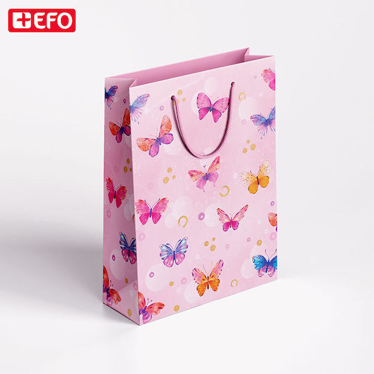 +Efo Geantă pentru Cadou cu Tema "Fluturi" Roz 32x42cm.