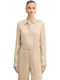 Women's Blouse Satin Beige