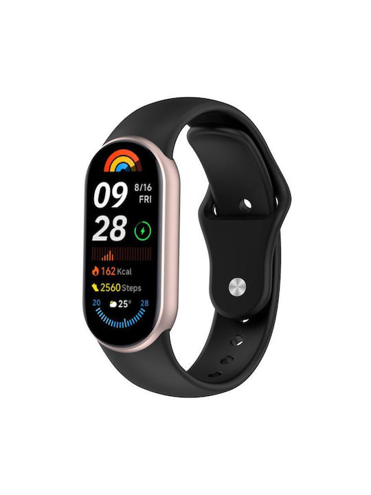 Λουράκι Silicone Reverse Buckle Xiaomi Mi Band 10 9 8 Black