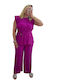 Women's Magenta Set with Pants with Elastic