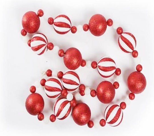 Atmosphera Christmas Garland Candy Red 185x6cm