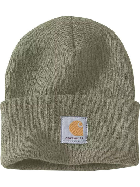 Beanie Unisex Beanie with Rib Knit in Green color