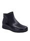 Leder Stiefeletten Damen Schwarz