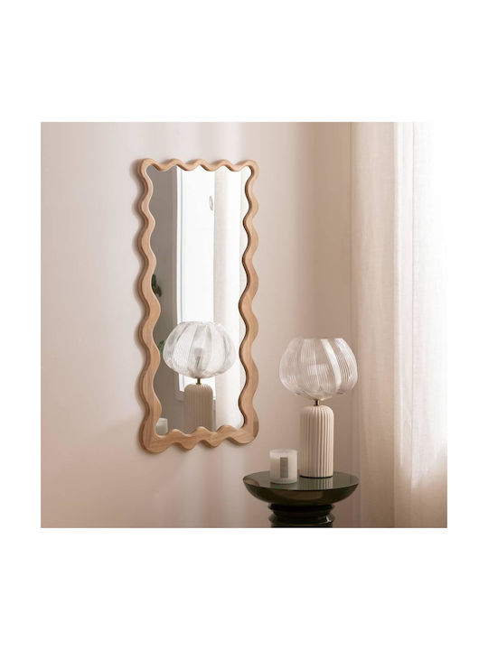 Atmosphera Wall Mirror with Beige Wooden Frame 100x48cm 1pcs