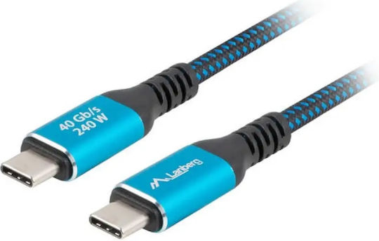 Lanberg USB 4 Video Cable USB-C Male - USB-C 240W PD Black 2m