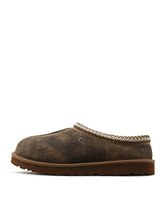 Tasman Men's Slippers with Fur Brown