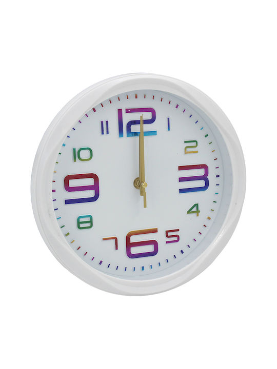 Keskor 87535-1 Plastic Wall Clock Diameter 25cm x 4.5cm White