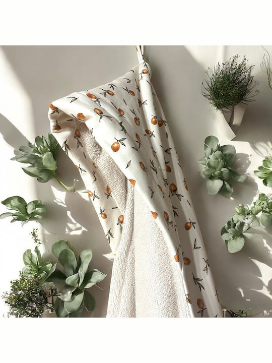 Grandes Suenos Baby Hooded Towel with Hood Rustic Lemons 85x85cm