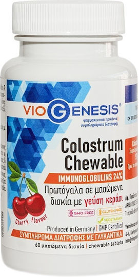 Viogenesis Colostrum Ergänzung zur Stärkung des Immunsystems 60 Kautabletten Kirsch