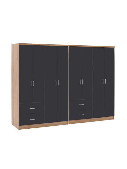 Achtblättrig Kleiderschrank Briana Sonama, Dark...