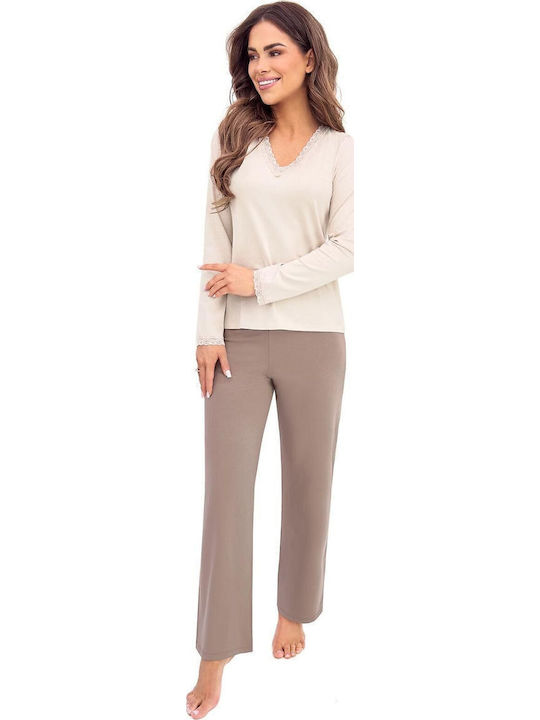 Donna Set Pijamale pentru Femei Beige